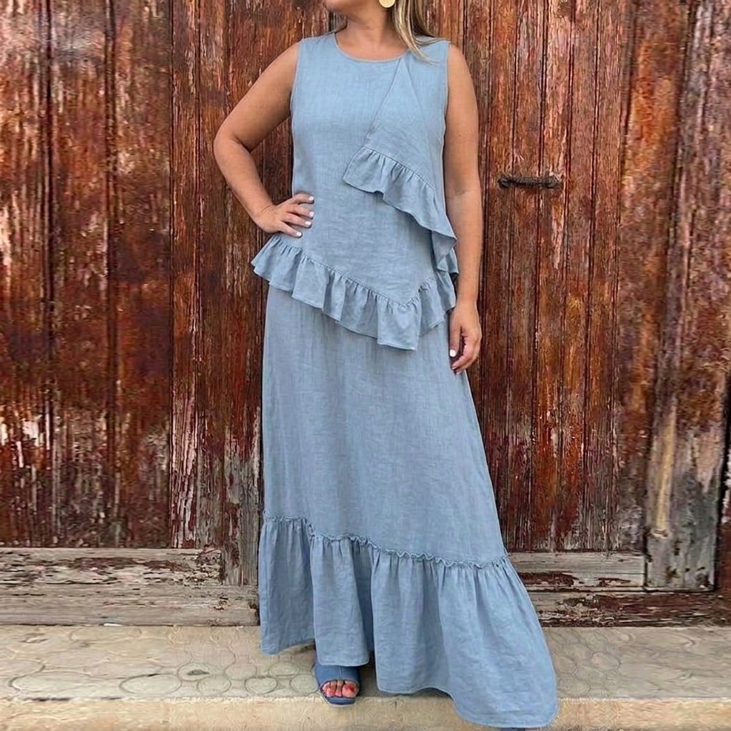 Ingrid Raw-edge Denim Jurk
