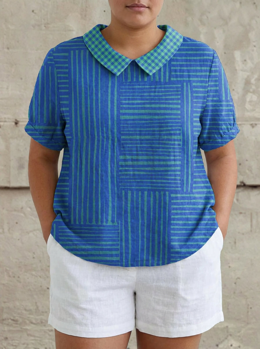 Verity | Gestreepte Geometrische Shirt