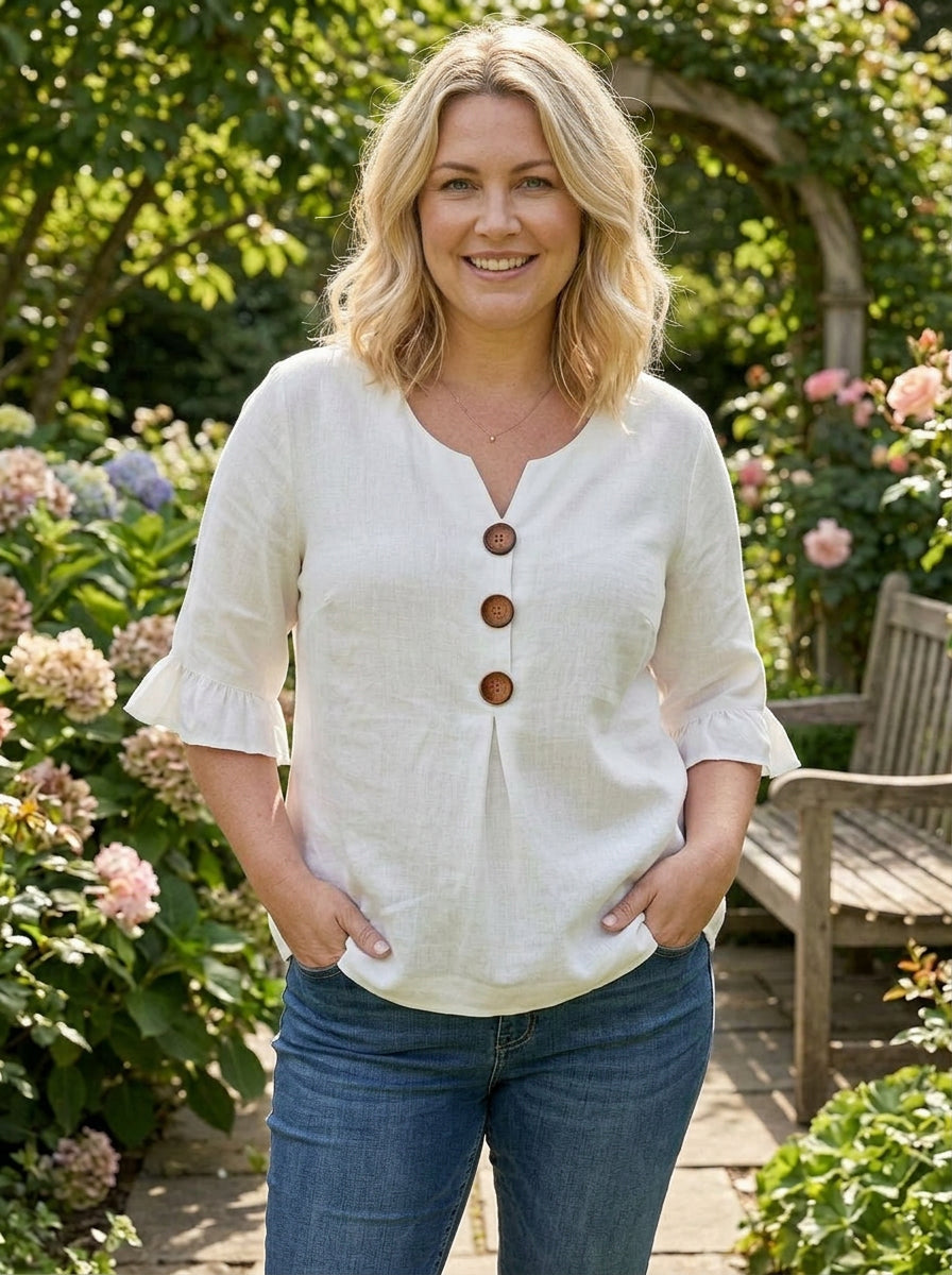 Lottie | Blouse met Pofmouwen
