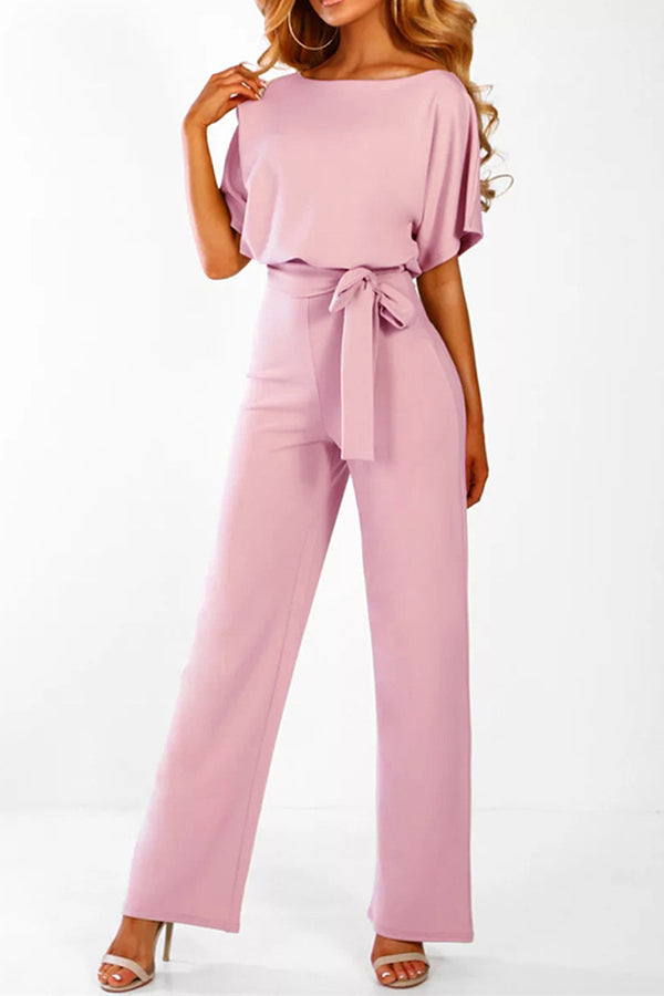 Cassia - Zomer knoopsluiting korte mouwen Jumpsuit