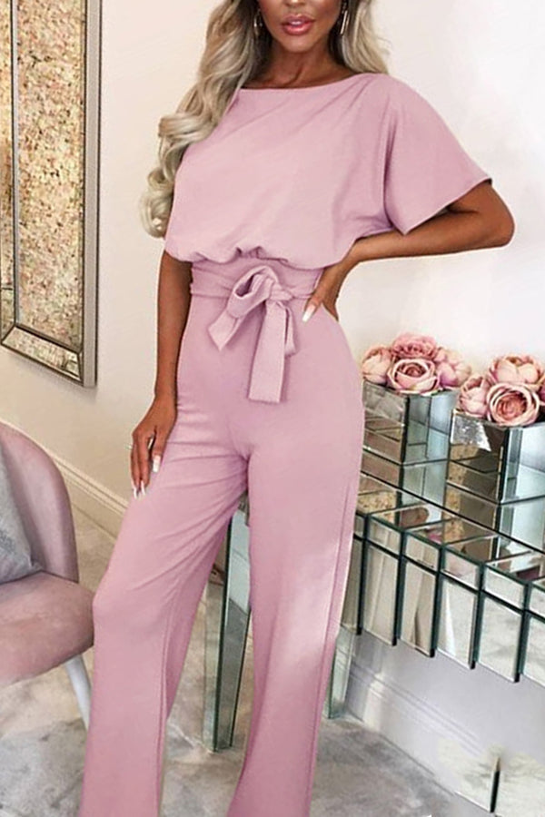 Cassia - Zomer knoopsluiting korte mouwen Jumpsuit