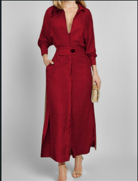 Wynne V-hals Slim Jurk: Elegante Hemelblauwe Statement