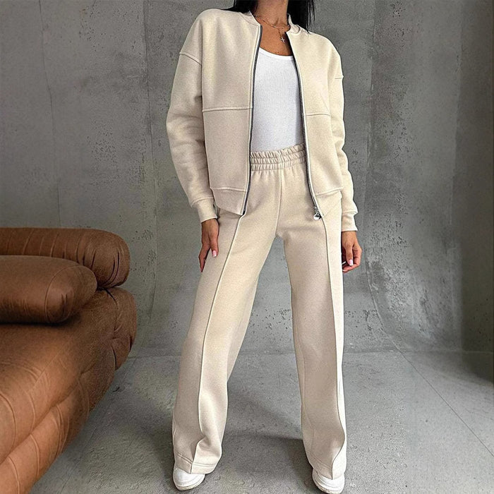 Julia | Tweedelige set met ritsjack en wijde broek