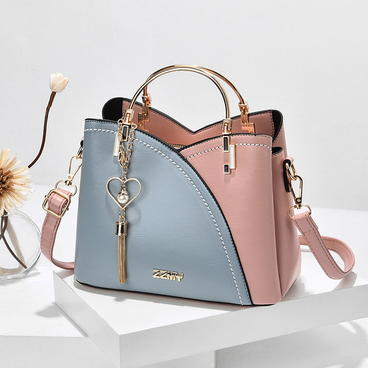 Colour block handtas met hartje