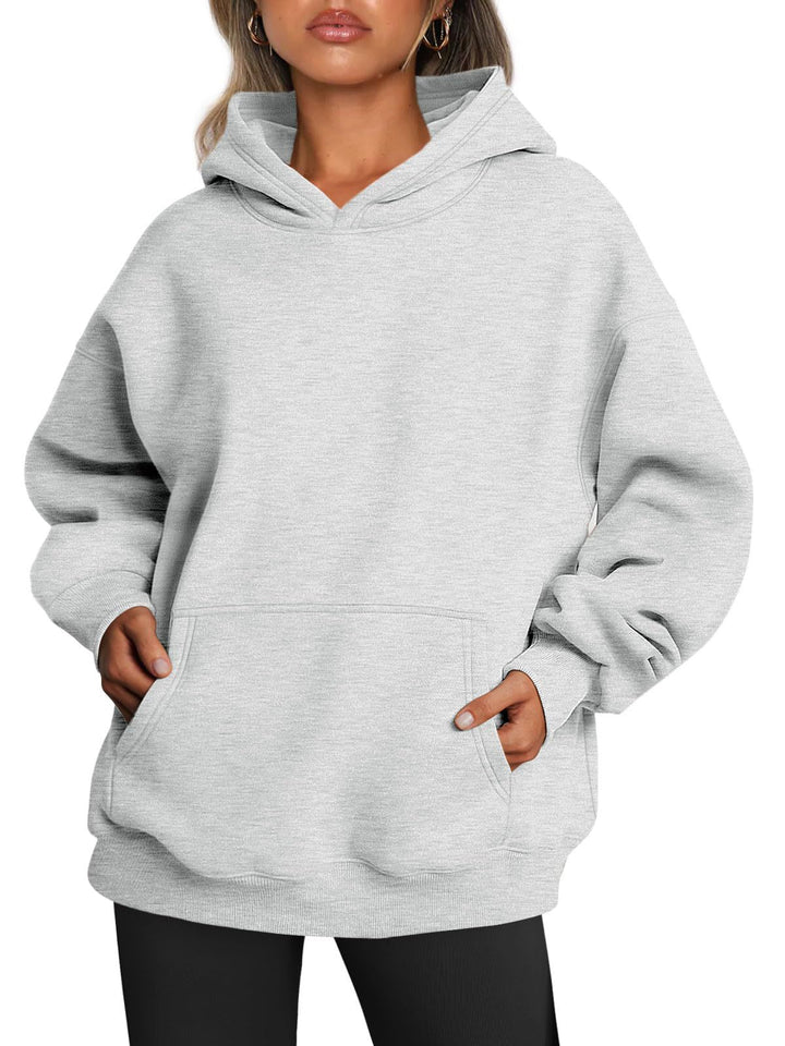 Oversized fleece hoodie met buidelzak