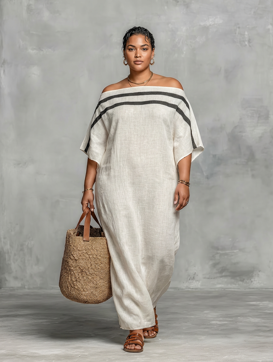 Ffion Maxi-jurk voor Vrouwen met Off-the-Shoulder Halslijn en Batwing Mouwen