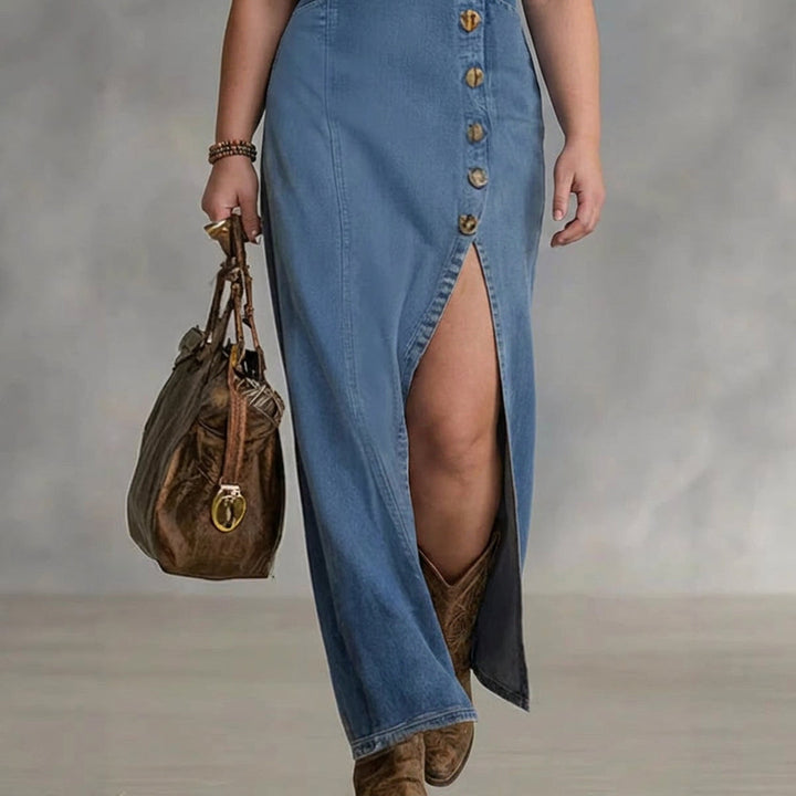 Noa Mouwloos Denim Jurk