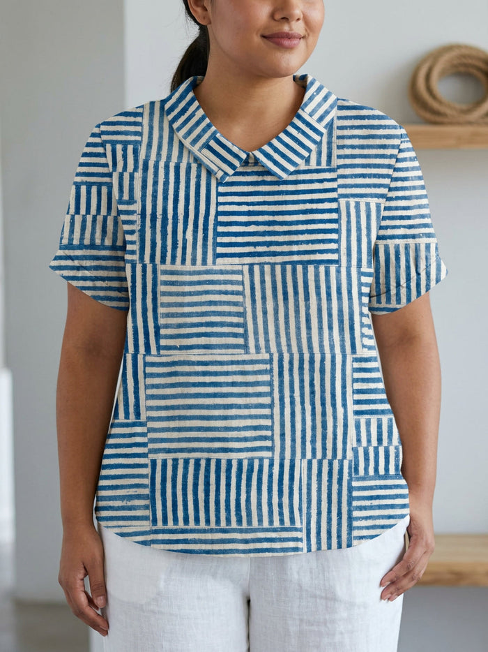 Anaïs | Gestreepte Patchwork Shirt