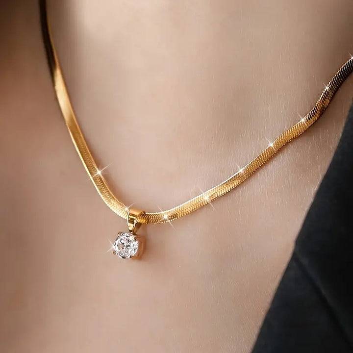 Elegante Rhinestone Hanger Ketting | Goud