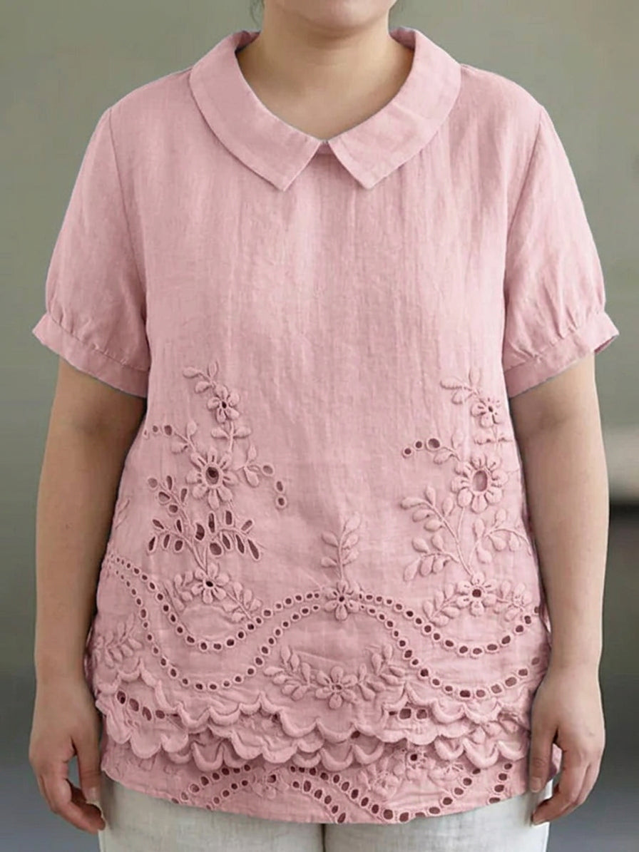 Anaïs | Geborduurde Bloemenblouse