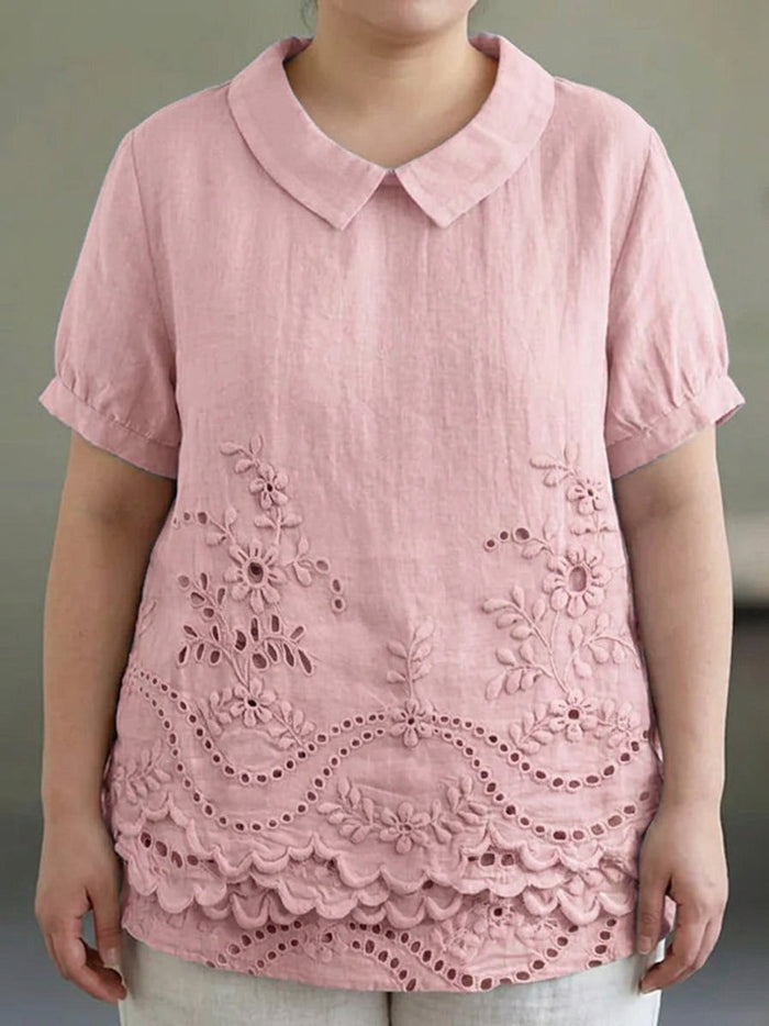 Anaïs | Geborduurde Bloemenblouse