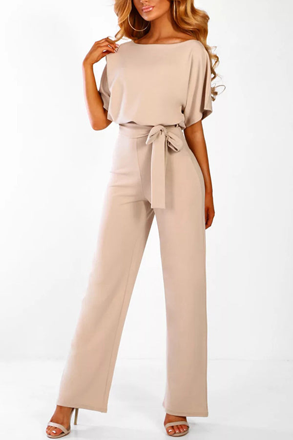 Cassia - Zomer knoopsluiting korte mouwen Jumpsuit