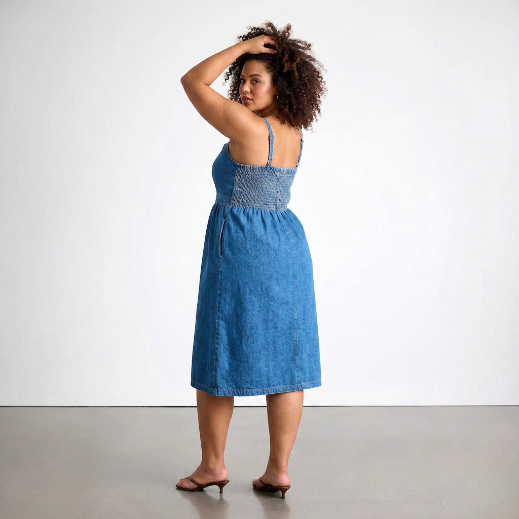 Rin V-hals Cardigan Denim