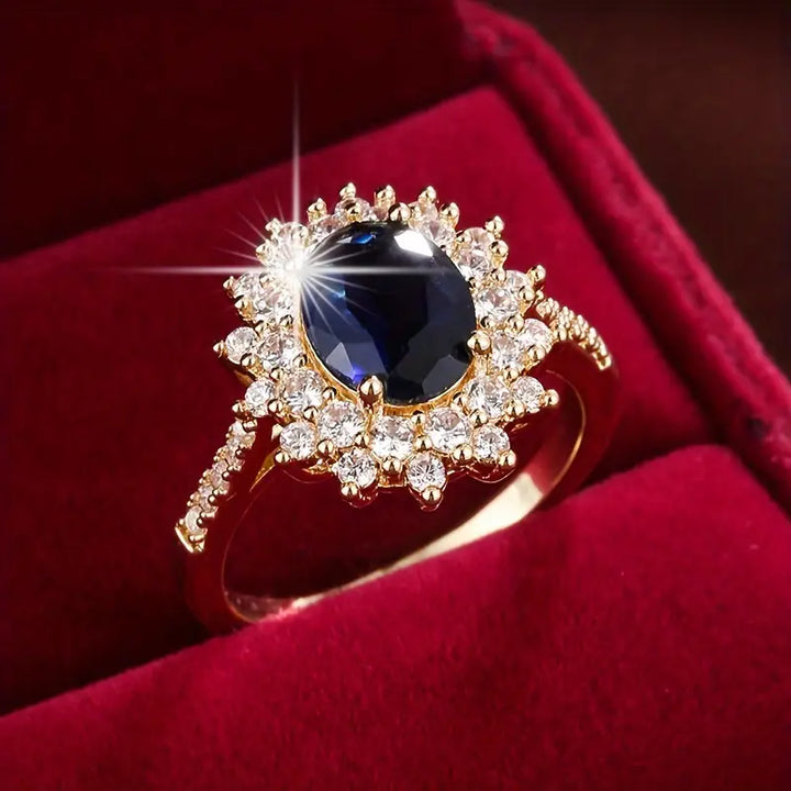 Verena Saphirae Ring | Wit Goud