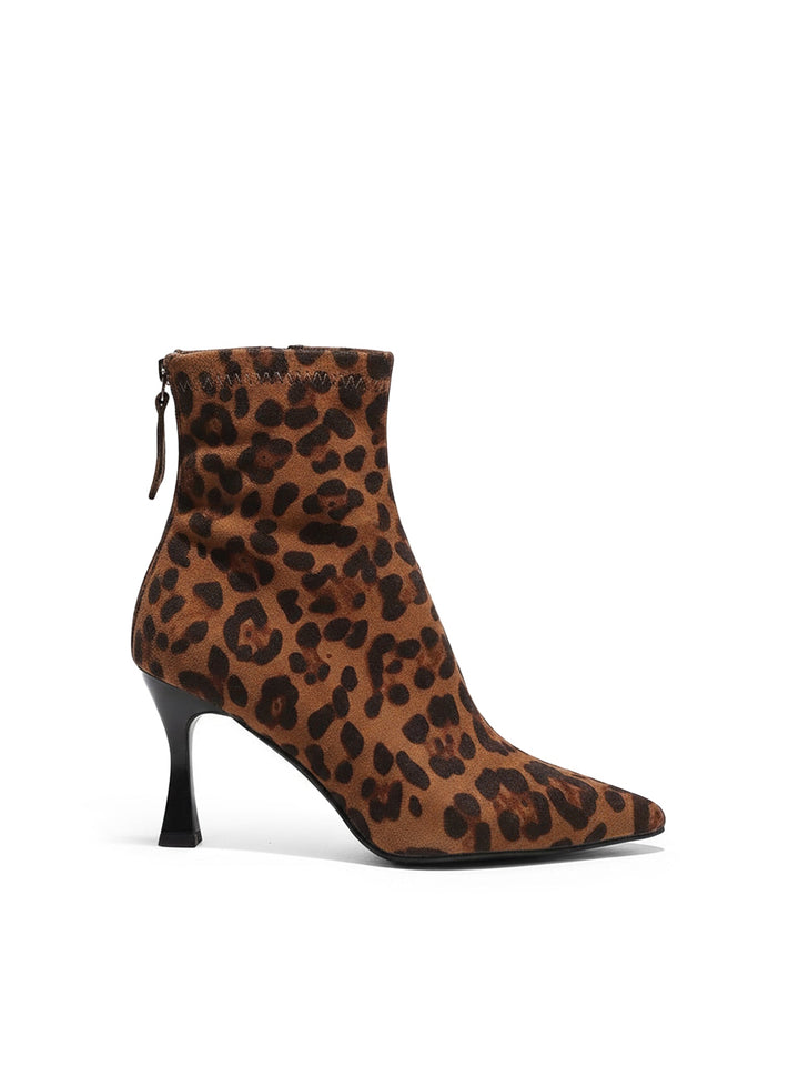 Mable - Elegante Puntige Enkellaarzen met Slanke Hak