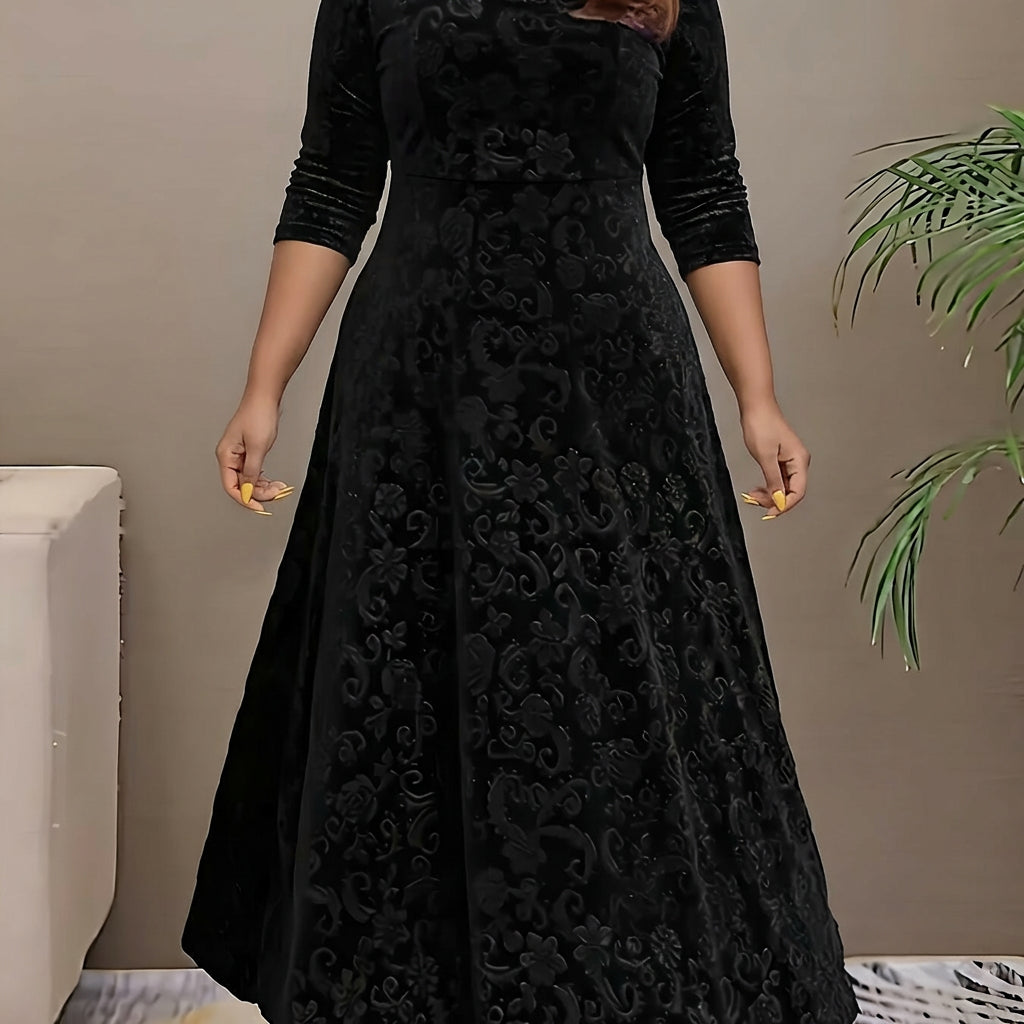 Evadne | Elegante Patroon Maxi Jurk