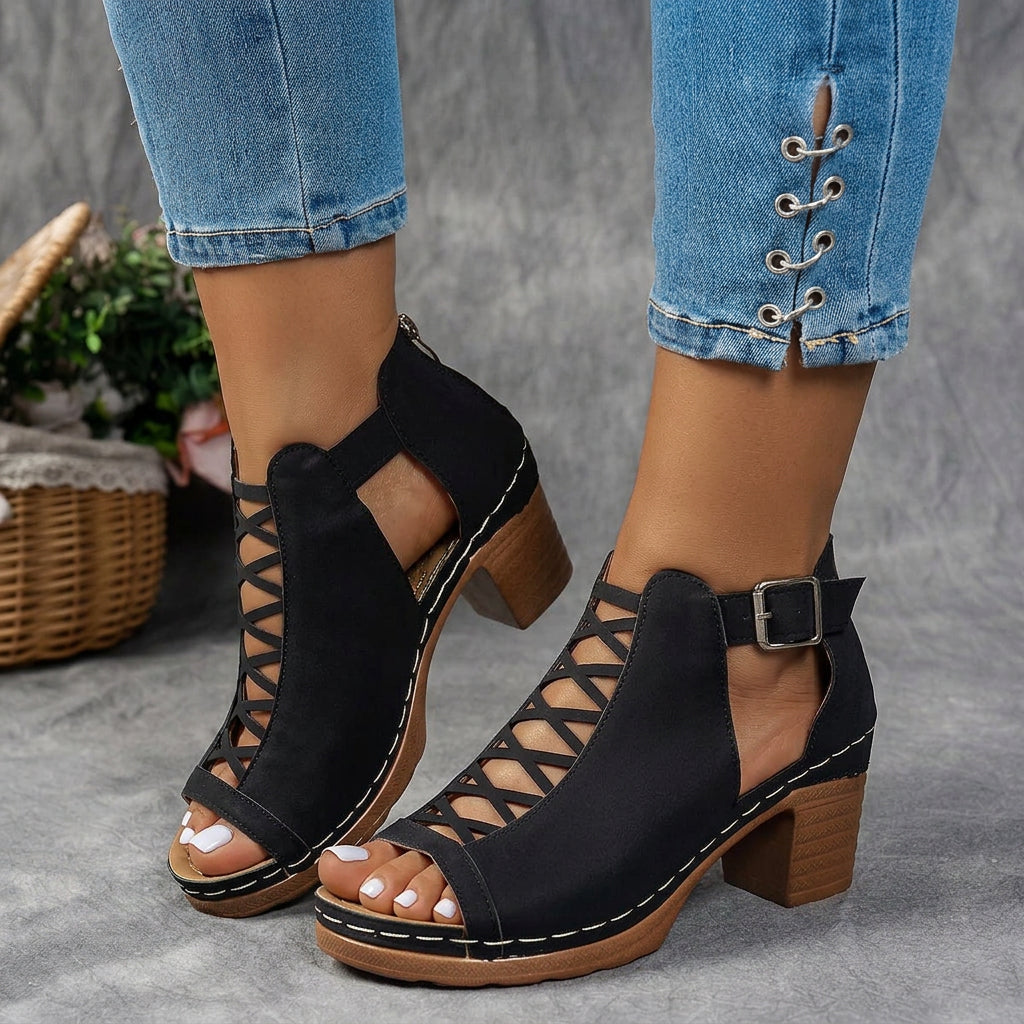 Parel | Rieten Hak Sandalen