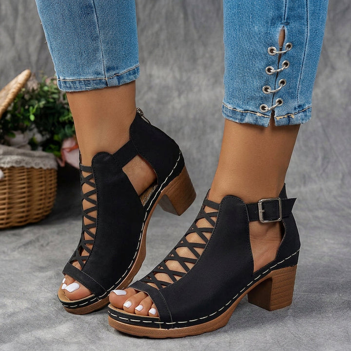 Parel | Rieten Hak Sandalen