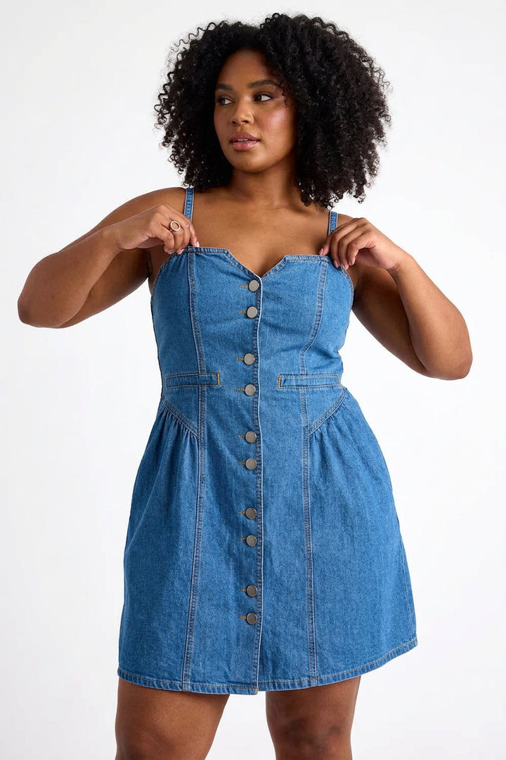 Rin V-hals Cardigan Denim