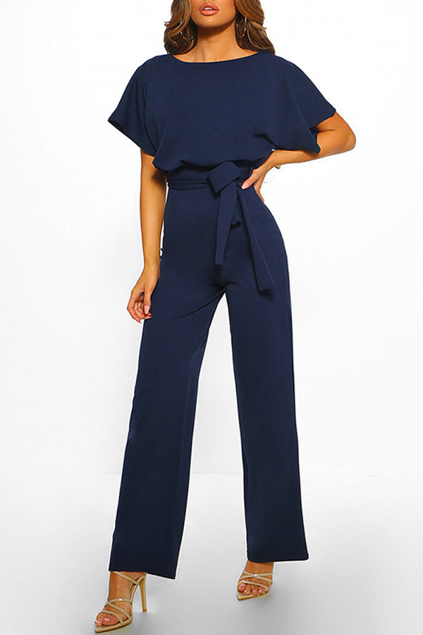 Cassia - Zomer knoopsluiting korte mouwen Jumpsuit