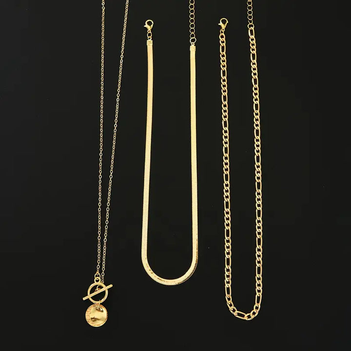 Anouk Textured Coin Gelaagde Ketting | Goud