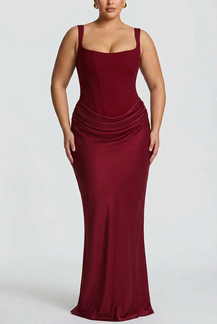 BRIAR | MAXI JURK MET VIERKANTE HALS