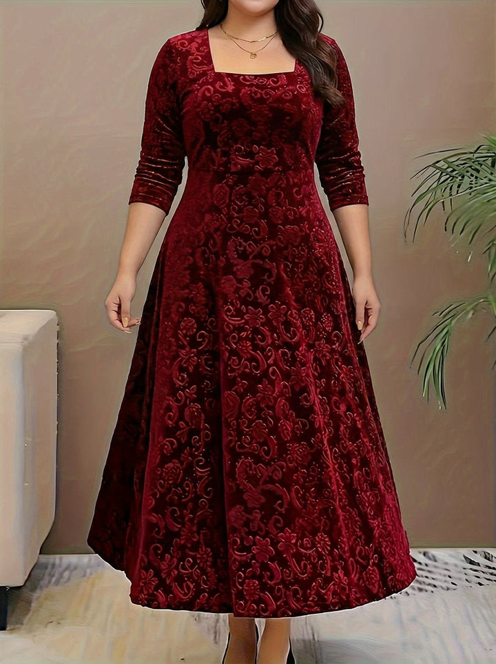 Evadne | Elegante Patroon Maxi Jurk