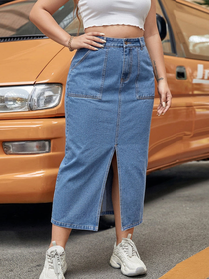 Nia Slit Denim Rok