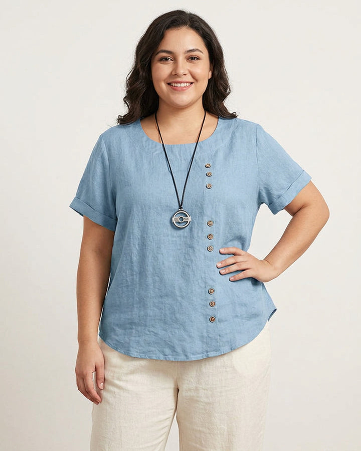 Sasha | Comfortabele Korte Mouwen Blouse