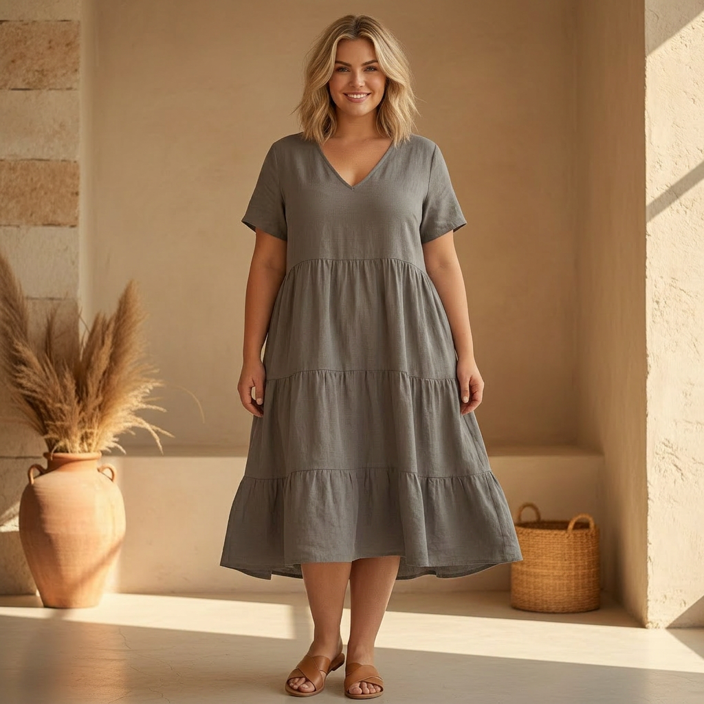 Beatrix - Casual Zomer V-hals Jurk