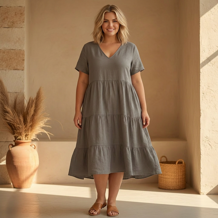 Beatrix - Casual Zomer V-hals Jurk