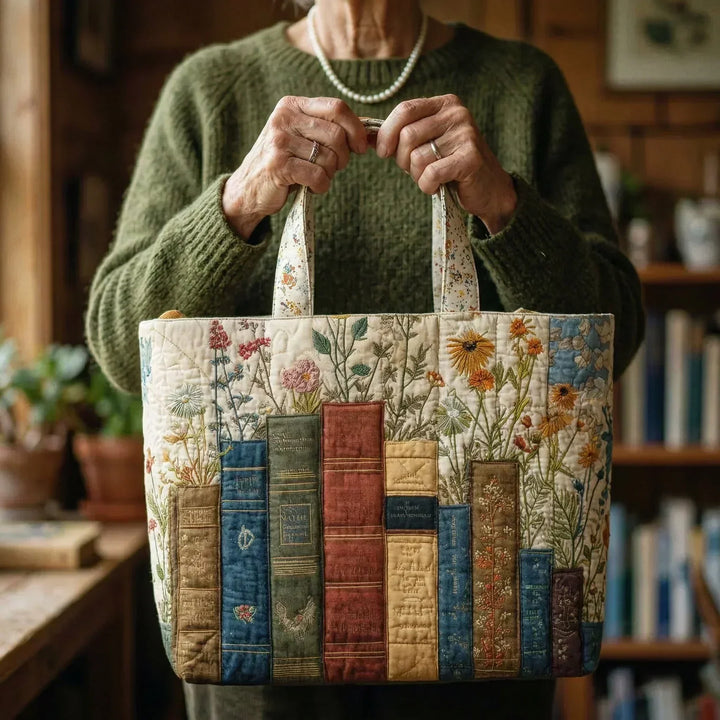 Soleil Gequiltte Tas - Boeken en Bloemen