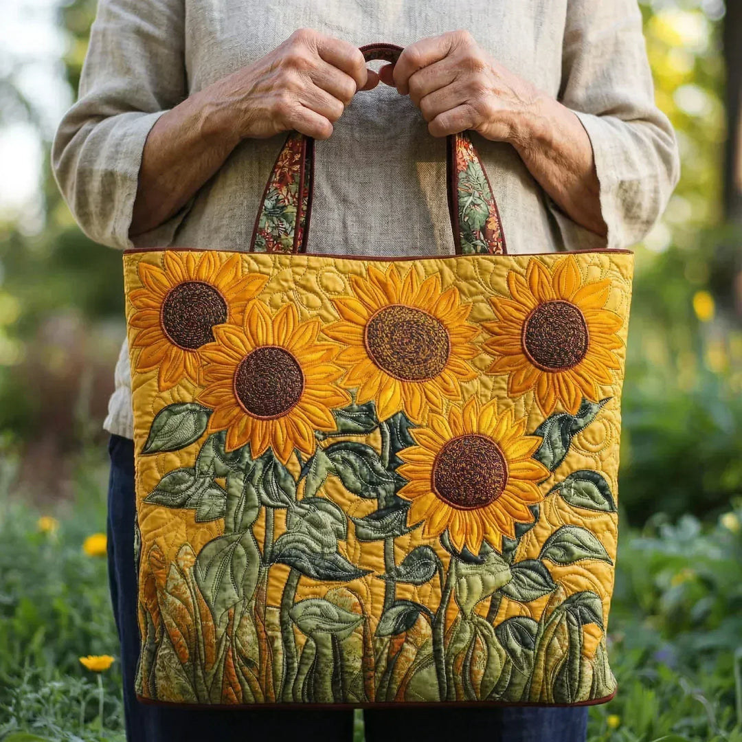 Klassieke Gequiltte Tas - Zonnebloemen