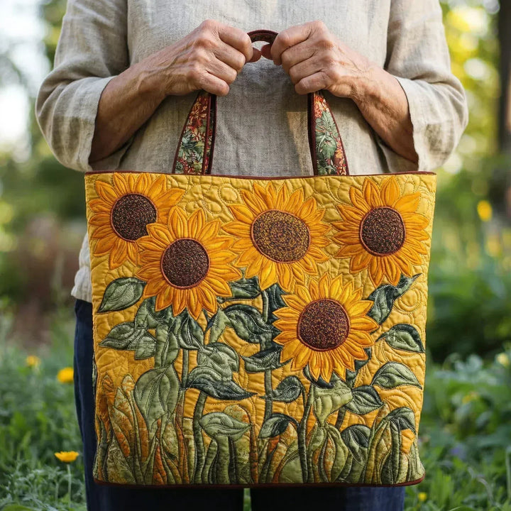 Klassieke Gequiltte Tas - Zonnebloemen
