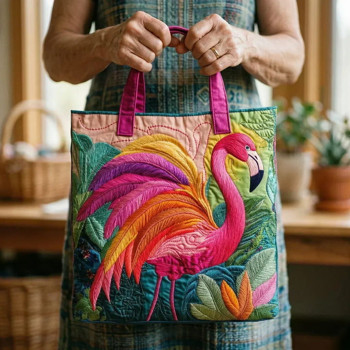 Anya Tote Bag - Regenboog Flamingo
