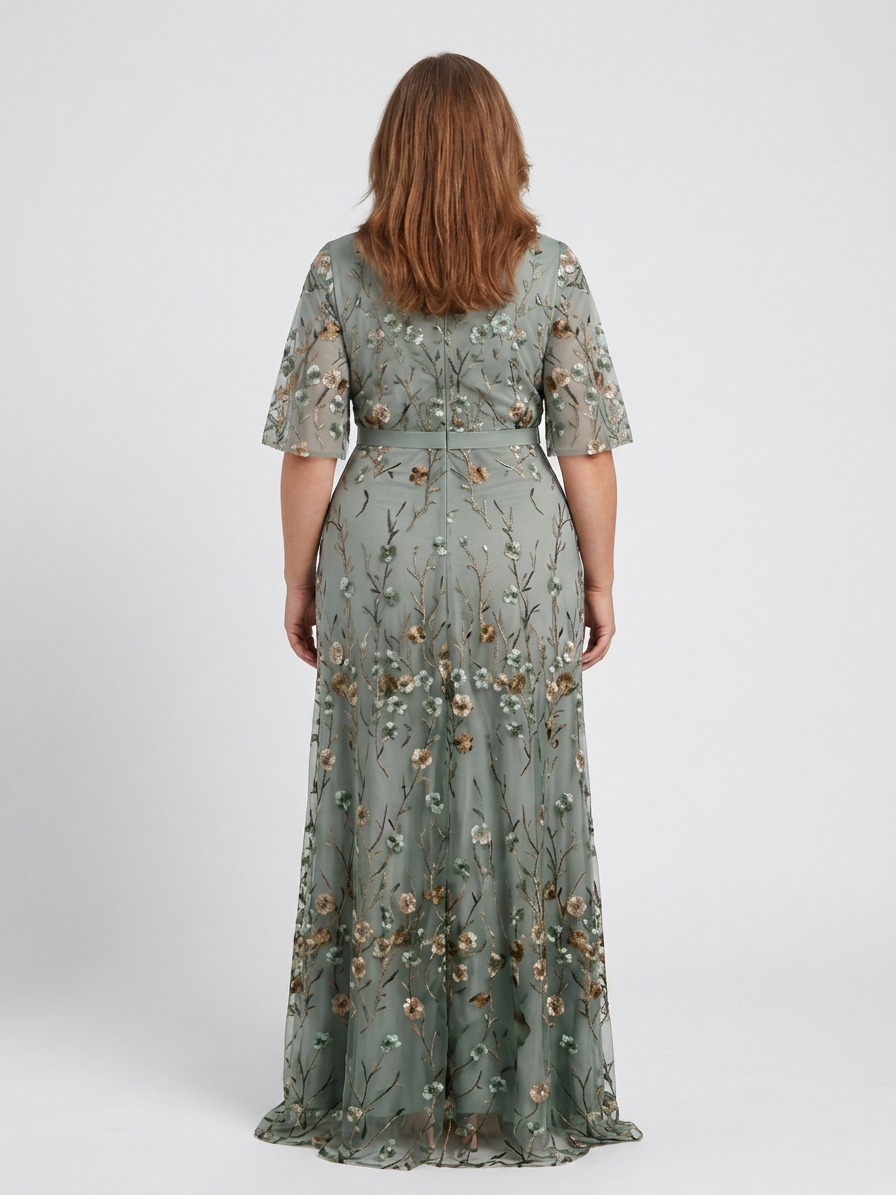 Stella &amp; Grace™ | Bloemen V-hals Korte Mouwen Maxi Jurk