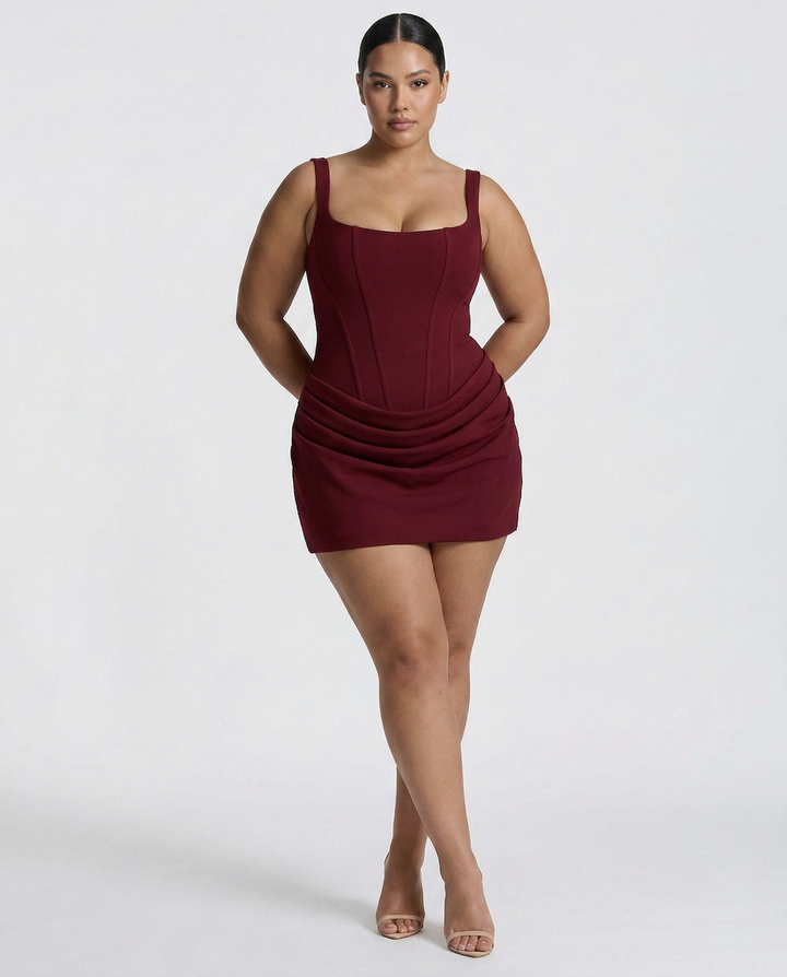 Juno - Draped Snatched Mini Dress