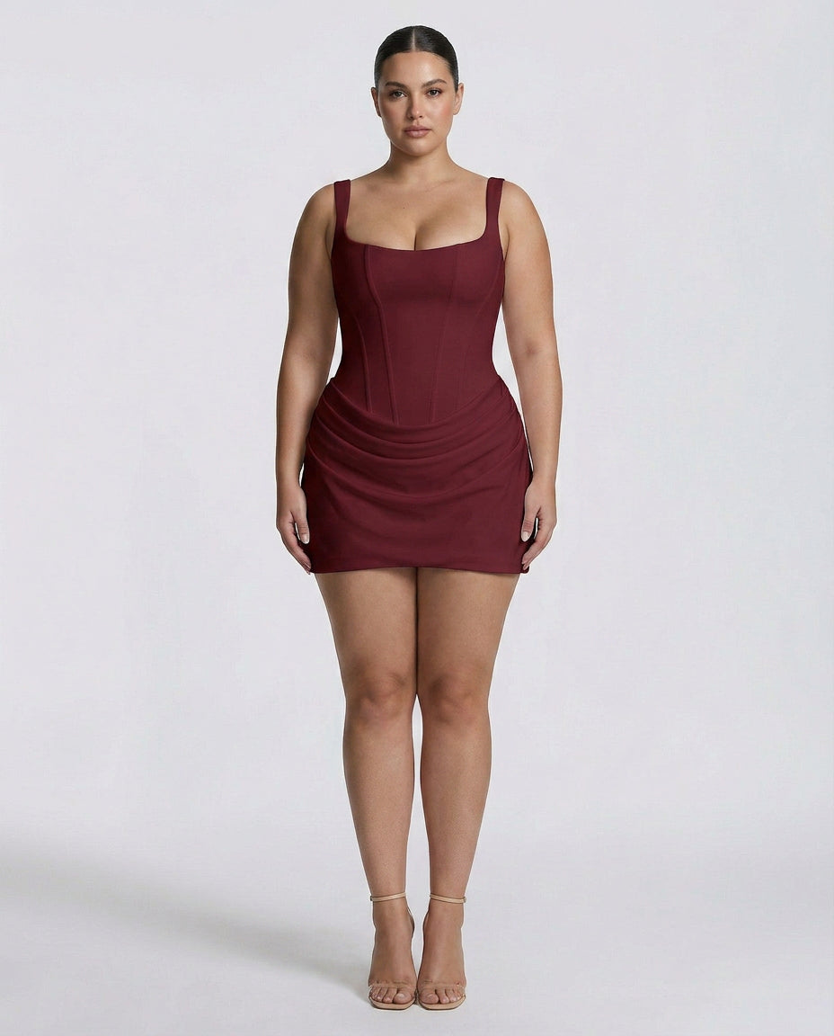 Juno - Draped Snatched Mini Dress