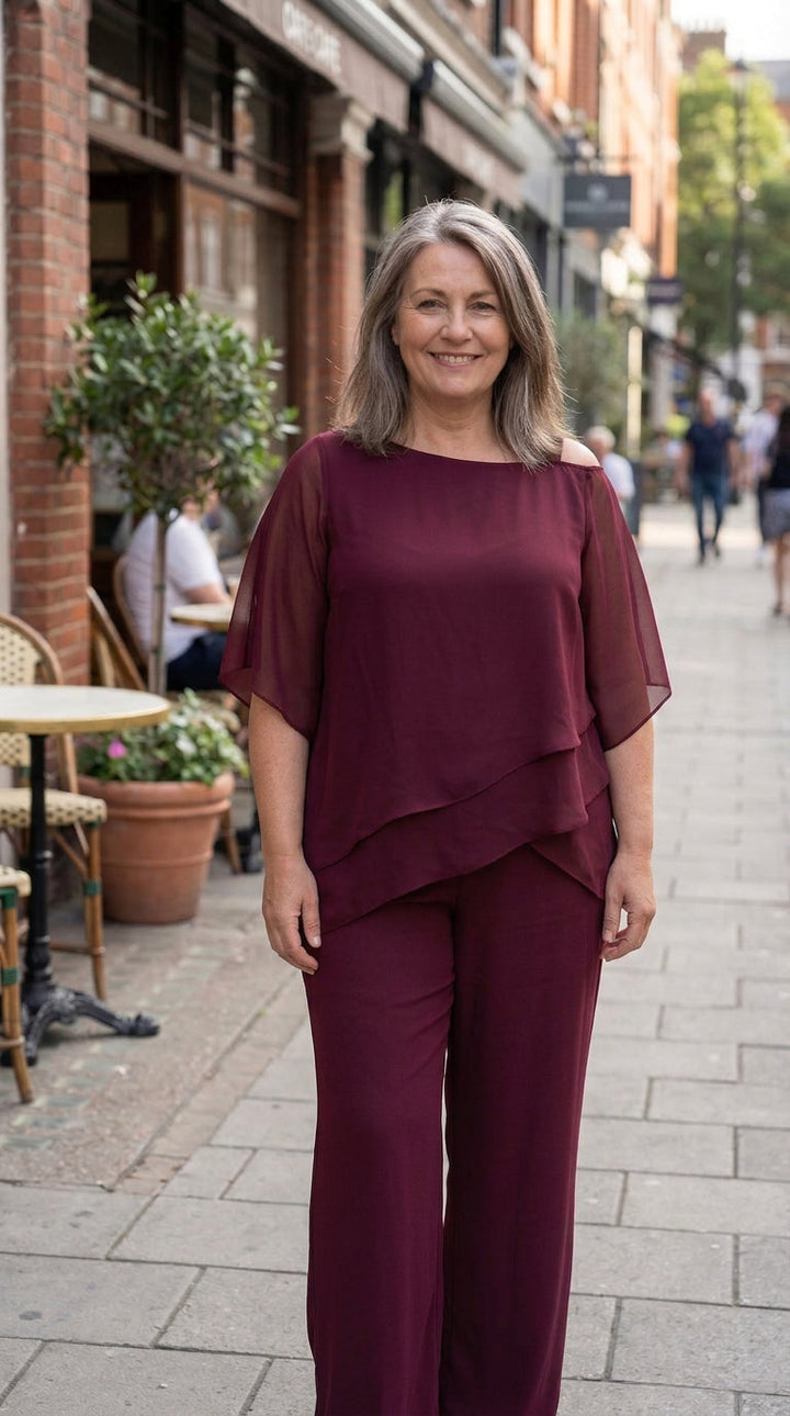 Amaya - Zachte Drape Twee-Delige Set