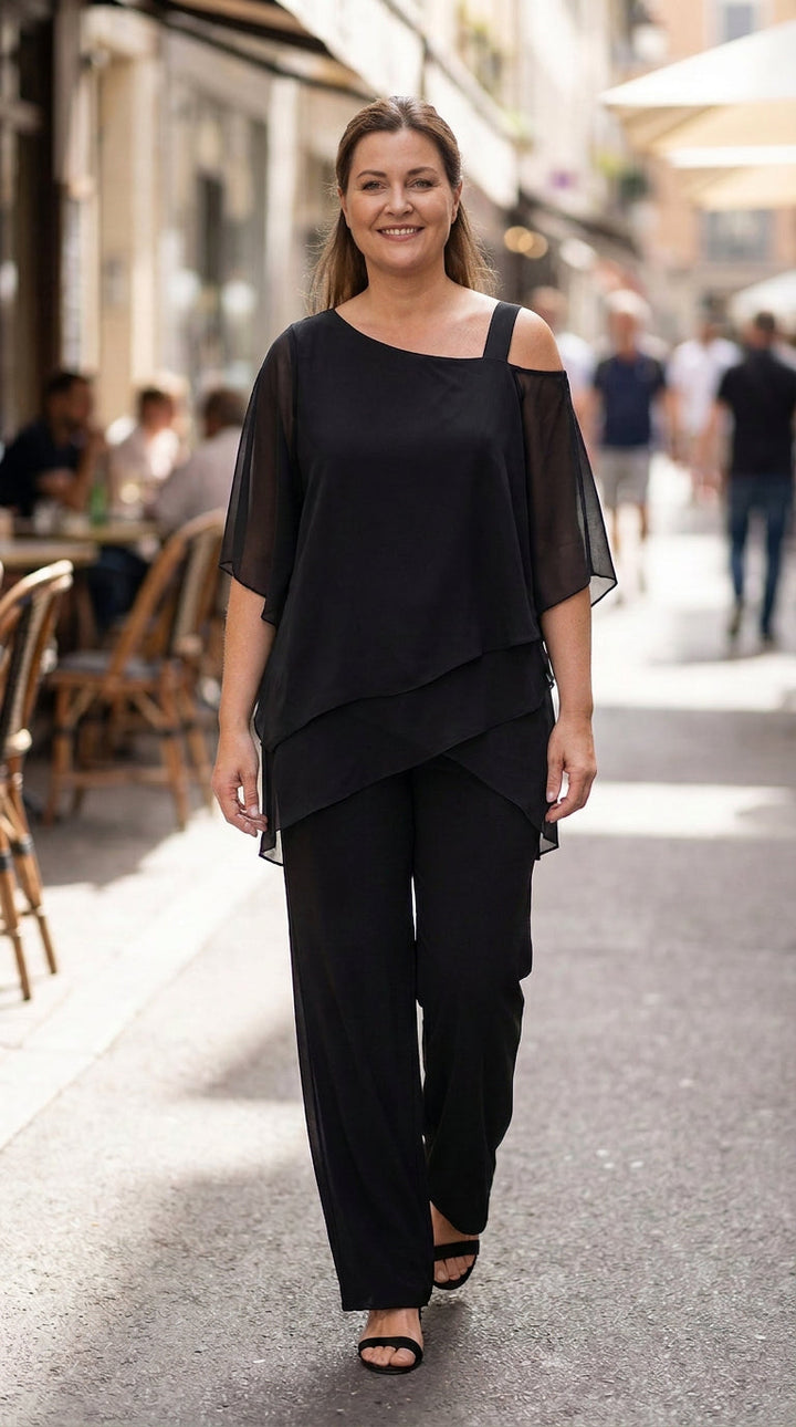 Amaya - Zachte Drape Twee-Delige Set