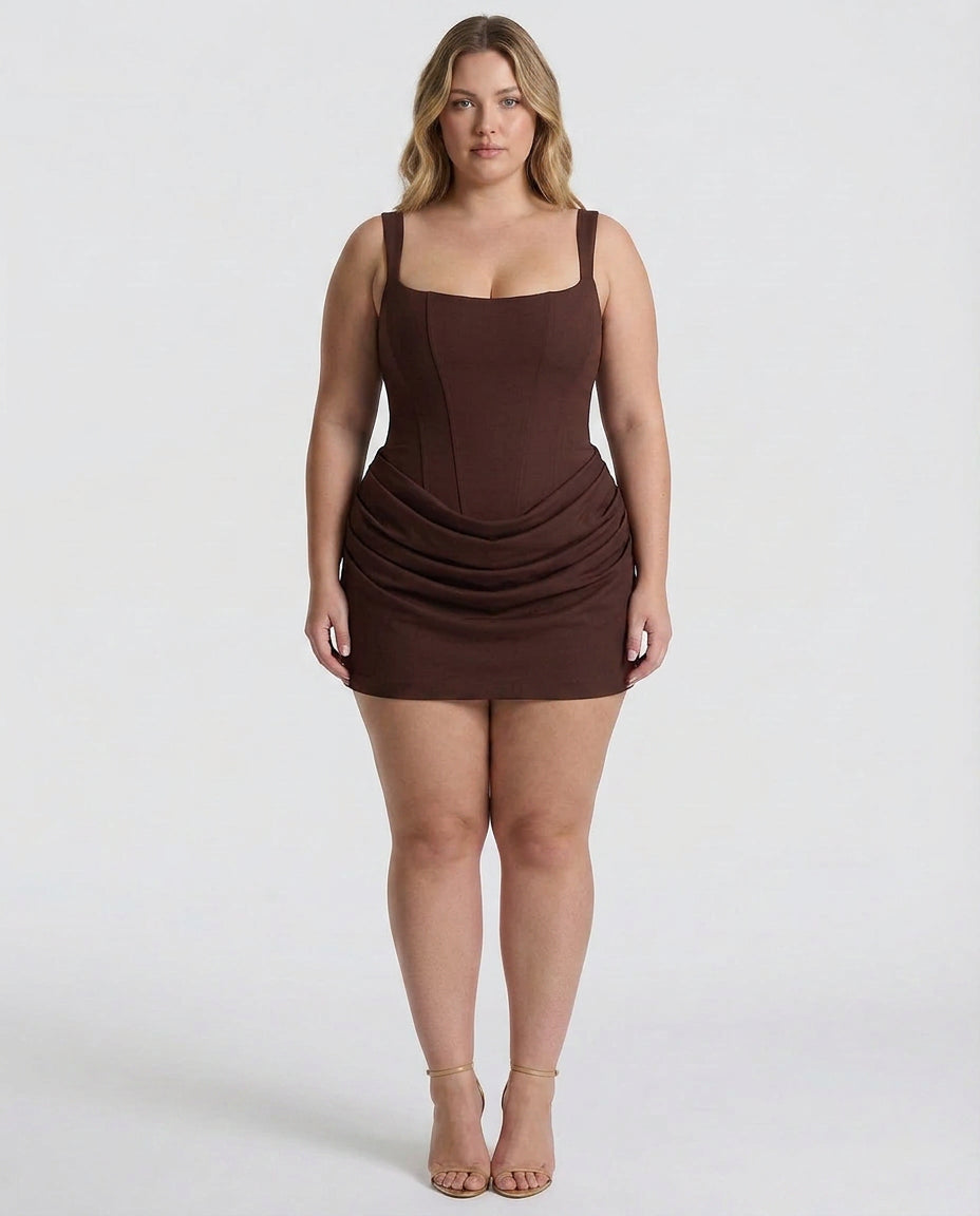 Juno - Draped Snatched Mini Dress