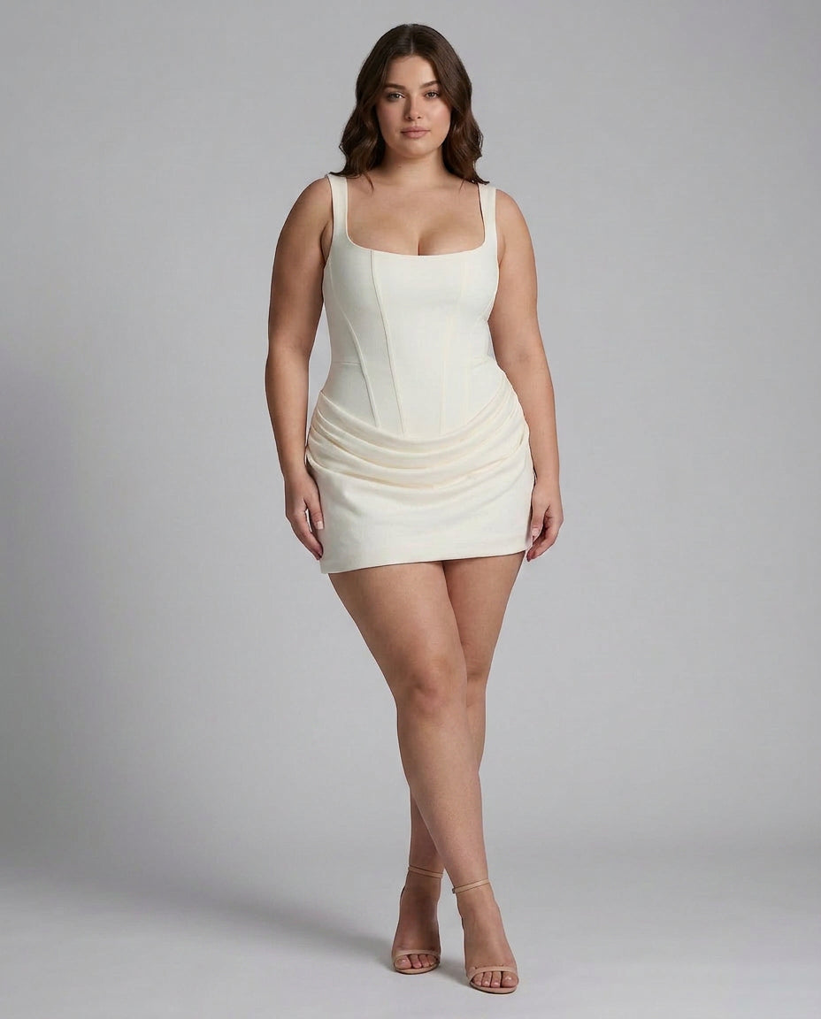Juno - Draped Snatched Mini Dress