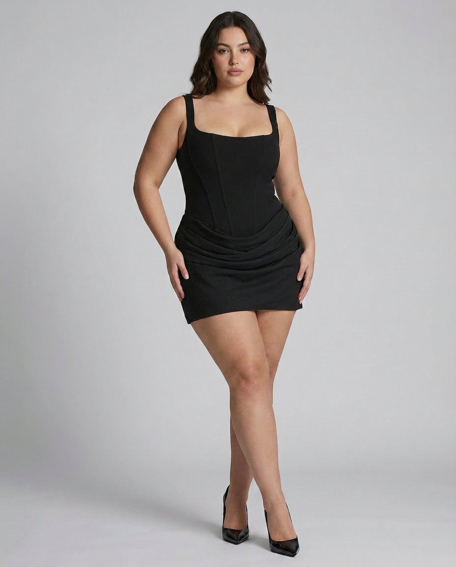 Juno - Draped Snatched Mini Dress