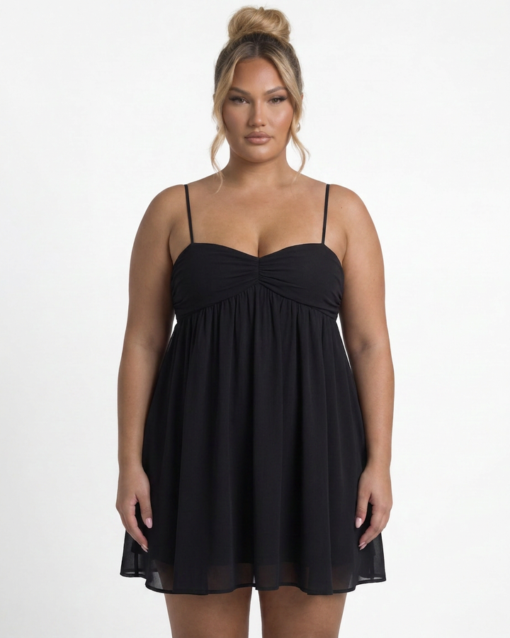 Yelena - Flowing Babydoll Mini Jurk