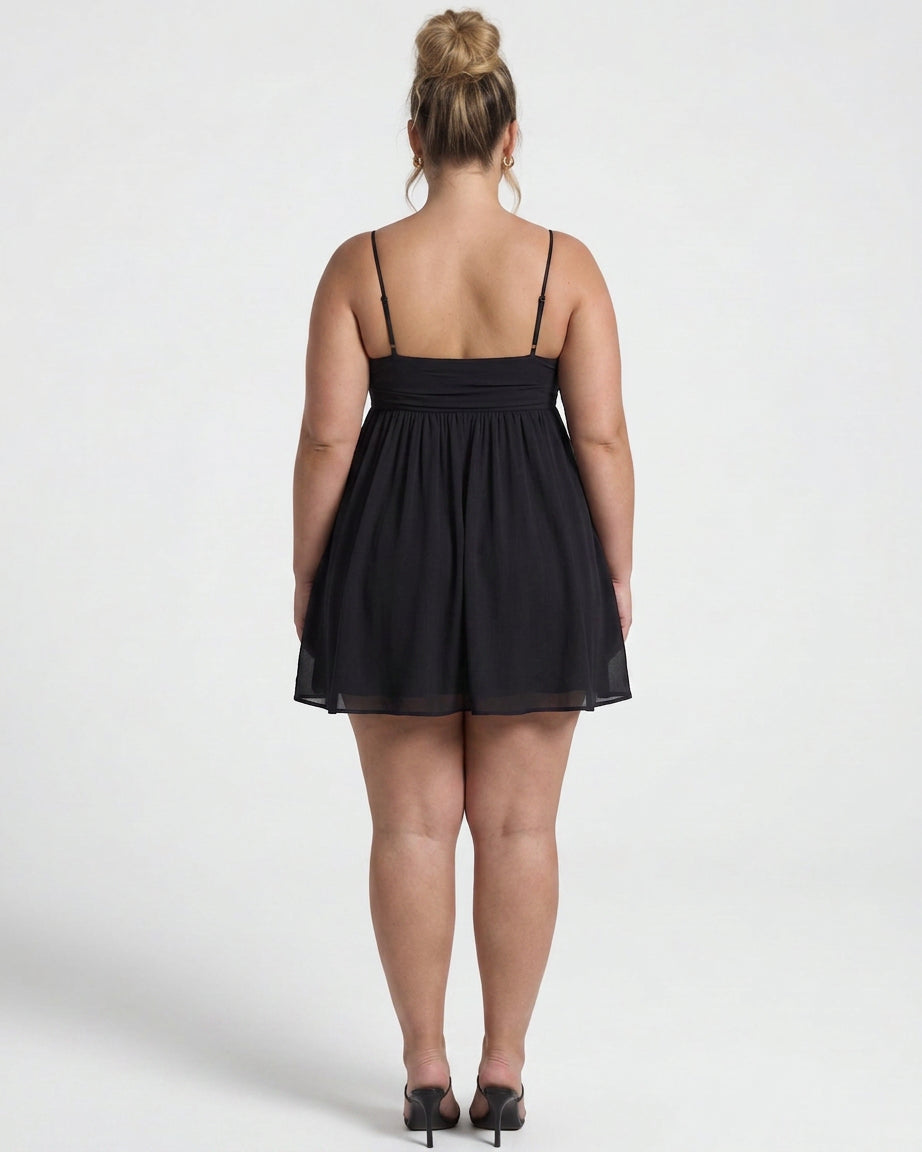 Yelena - Flowing Babydoll Mini Jurk