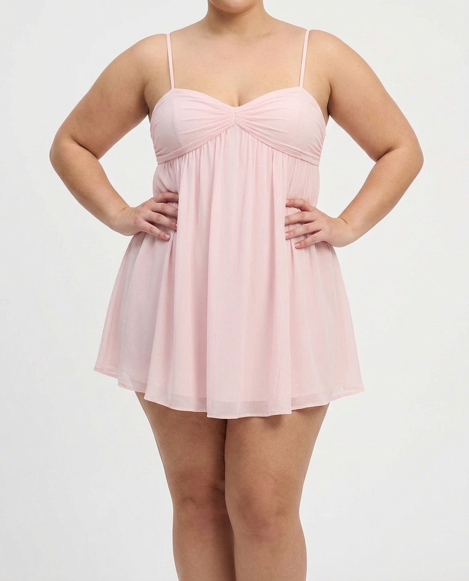 Yelena - Flowing Babydoll Mini Jurk