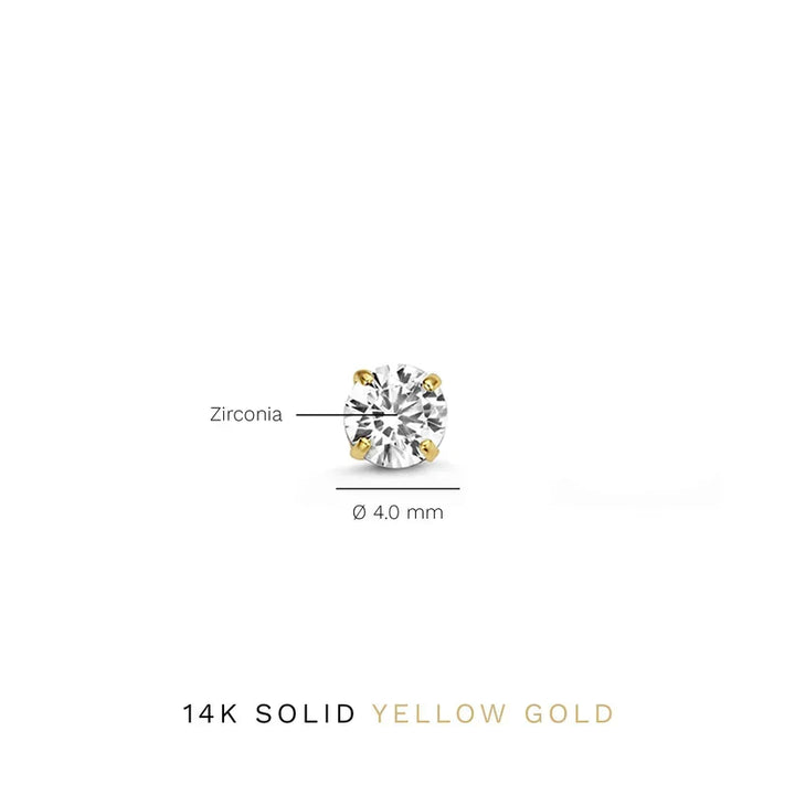 Solveig de Lune Steen Stud Oorbellen | Goud