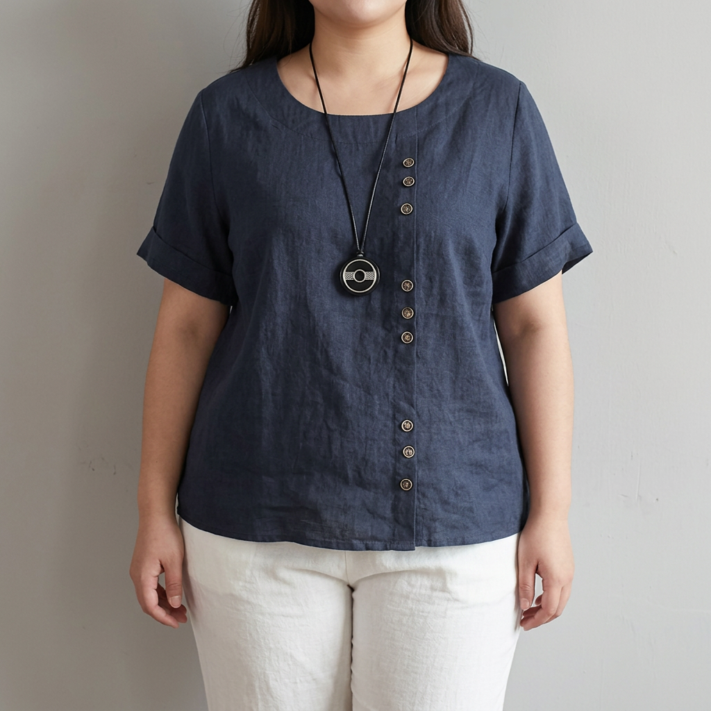 Opaline ronde hals knoop T-shirt
