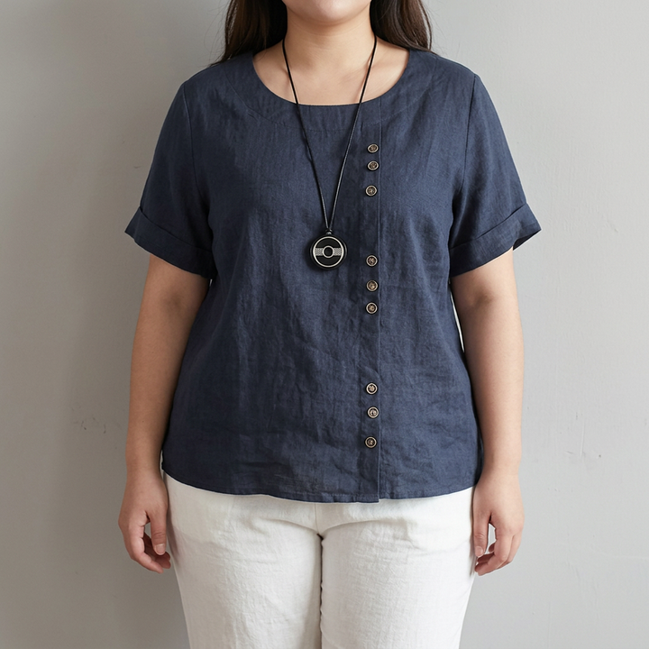 Opaline ronde hals knoop T-shirt