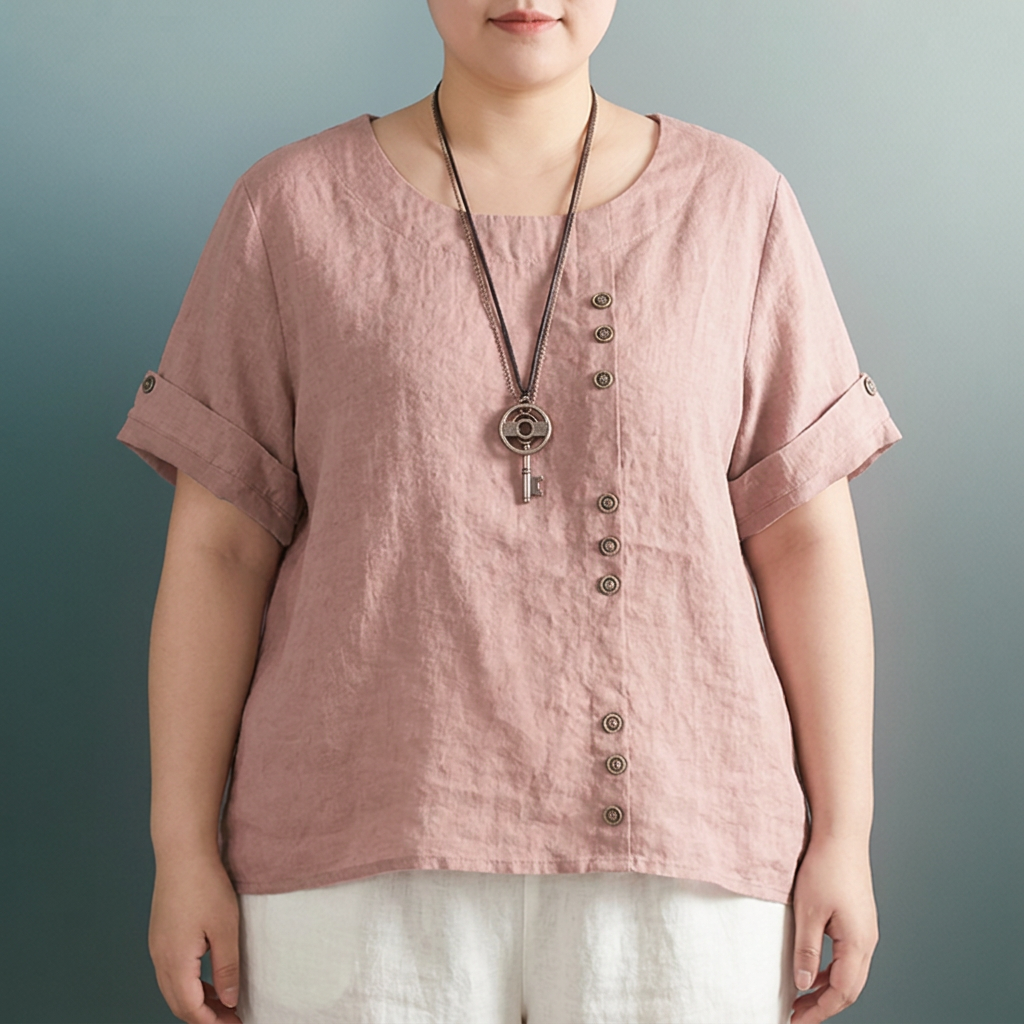 Opaline ronde hals knoop T-shirt
